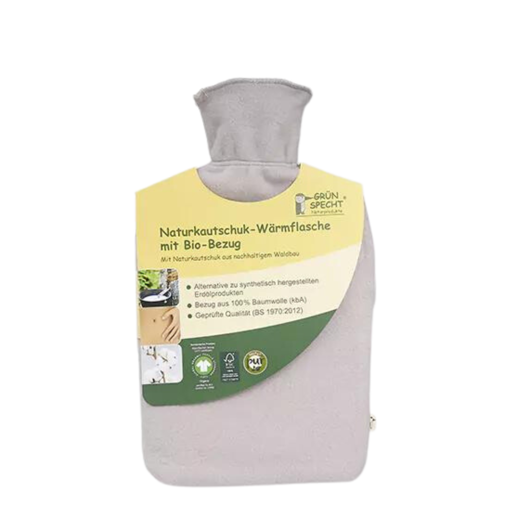 Grünspecht Naturkautschuk-Wärmflasche mit Bio-Bezug 2l 713927