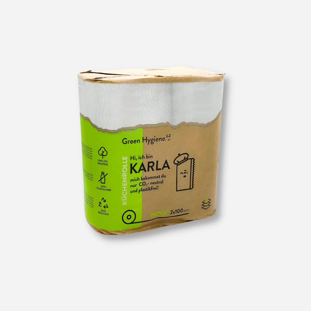 Green Hygiene KARLA rPapier-Küchenrollen 3 lagig 18x 2 Stück, 100 Blatt – Bild 2