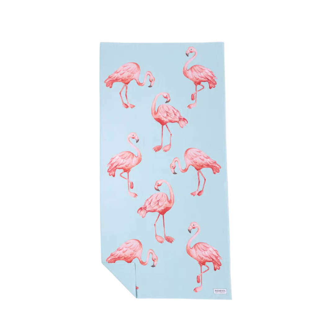 NAYAVITA Funktionelles Öko-Strandtuch Flamingo