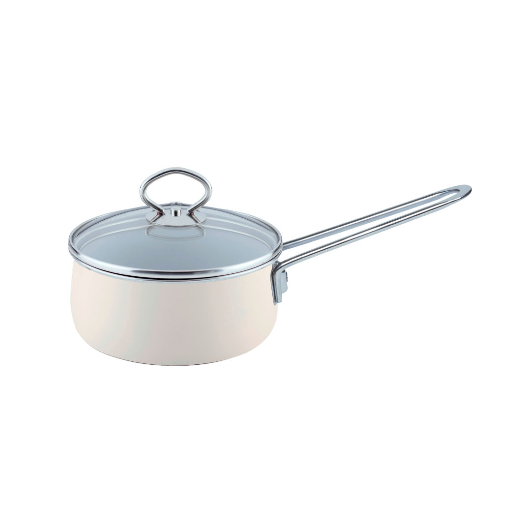 Riess NOUVELLE Stielkasserolle mit Glasdeckel 1 l