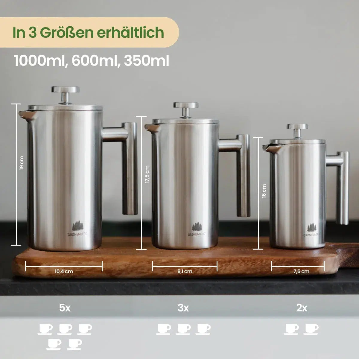 Grønenberg French Press Verschiedene Größen – Bild 4