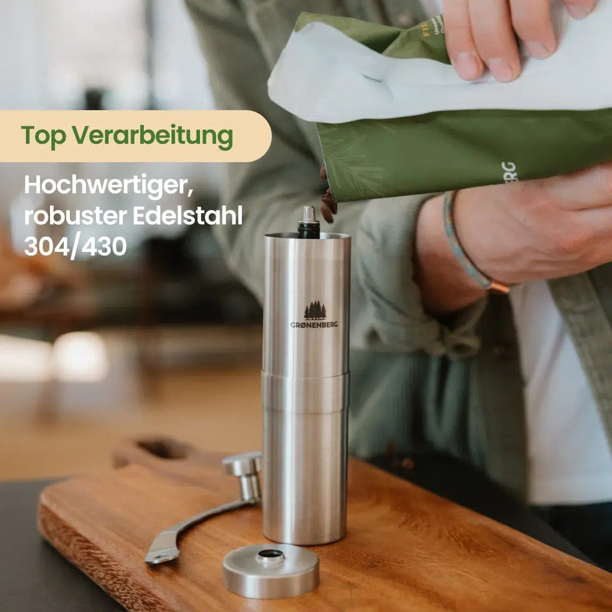 Grønenberg Manuelle Kaffeemühle aus Edelstahl – Bild 2