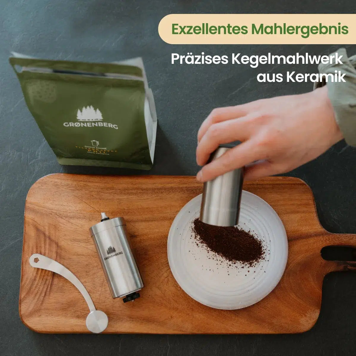 Grønenberg Manuelle Kaffeemühle aus Edelstahl – Bild 3