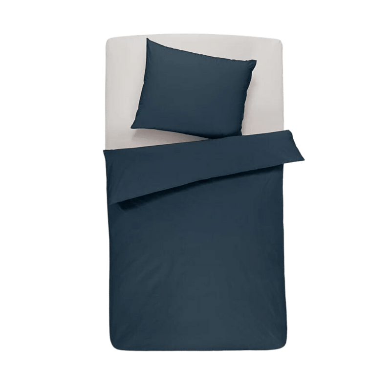Roupa de cama biológica de percal macio · Azul-escuro / 135 x 200 cm