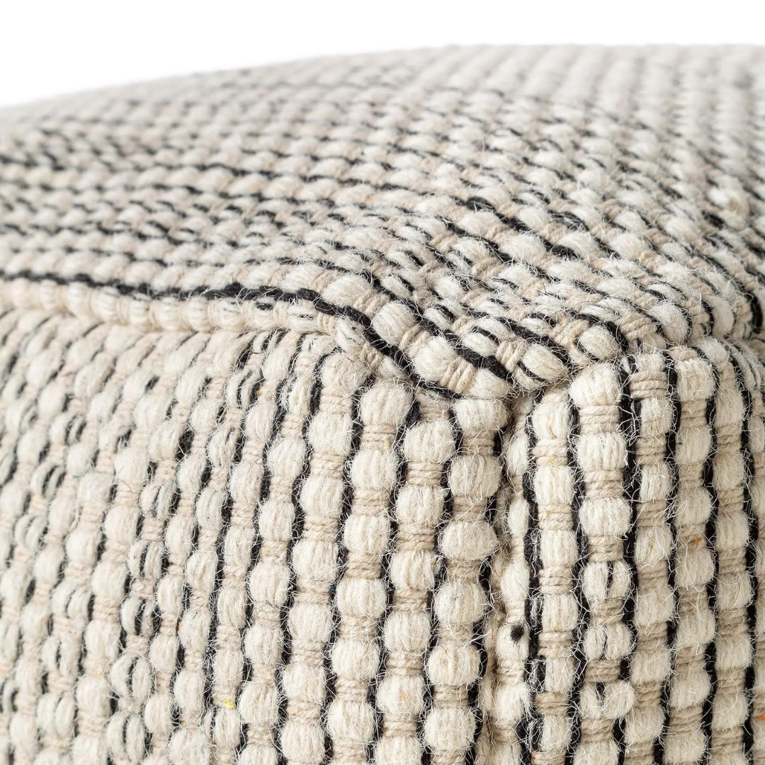 benuta Handgefertigter Woll-Pouf Rocco rechteckig – Bild 10