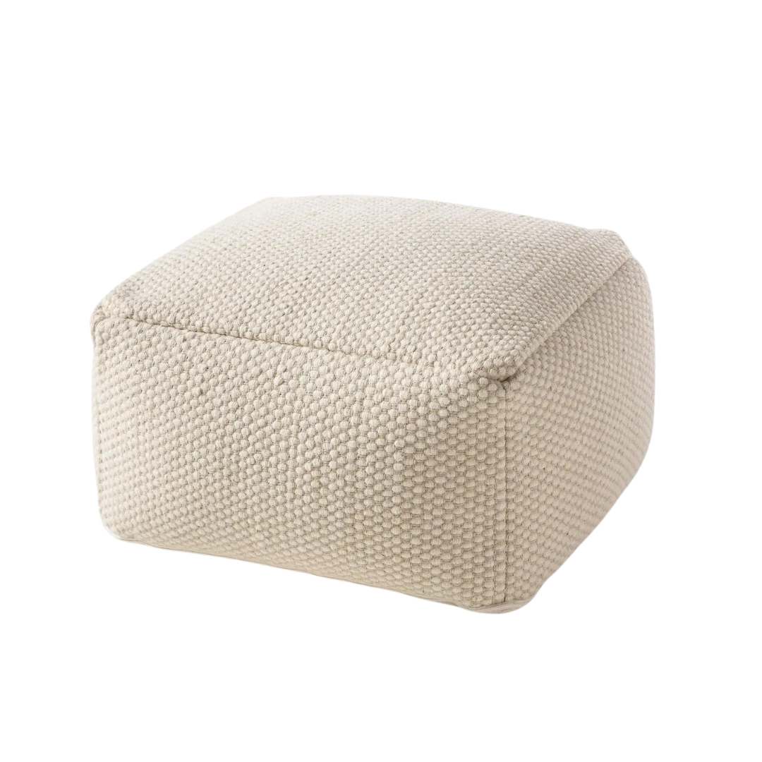 benuta Handgefertigter Woll-Pouf Rocco rechteckig – Bild 2