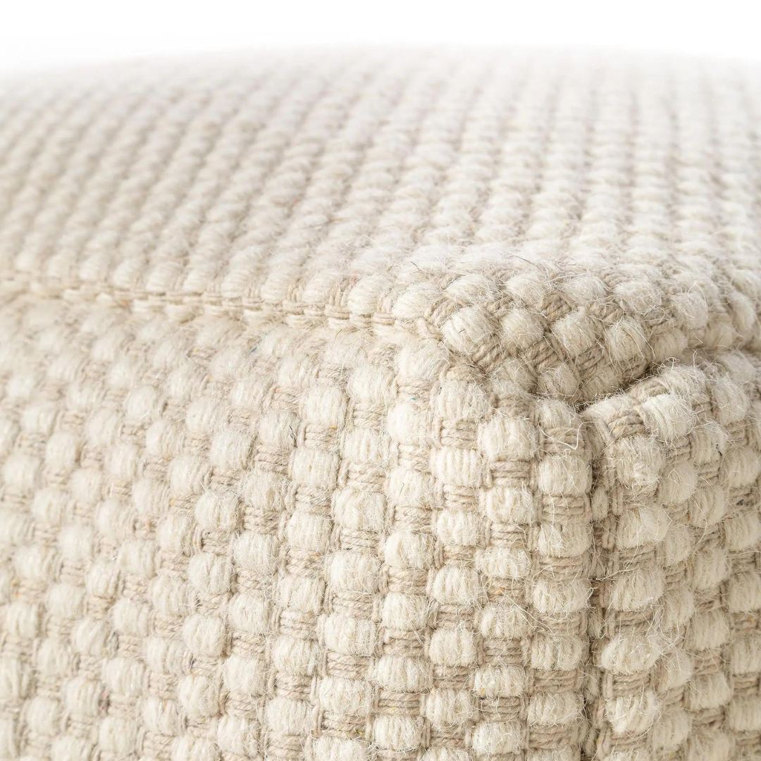 benuta Handgefertigter Woll-Pouf Rocco rechteckig – Bild 6