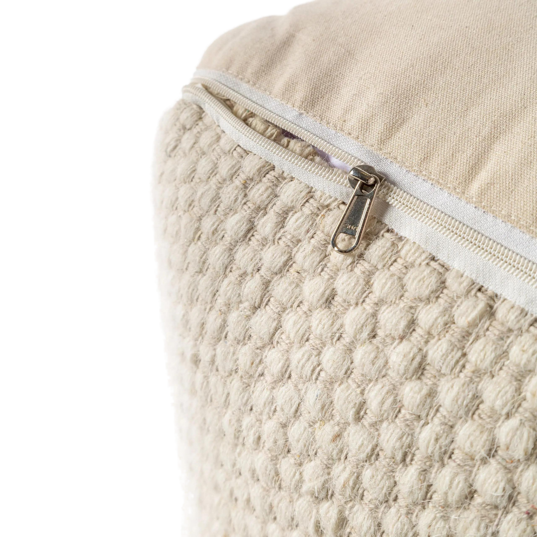 benuta Handgefertigter Woll-Pouf Rocco rechteckig – Bild 5