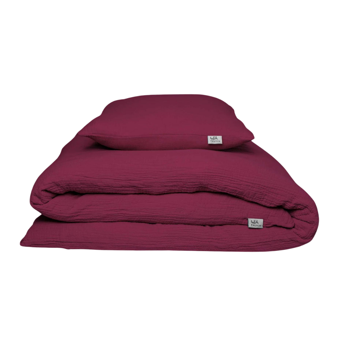 Musselin Bettwäsche Eliane Red Violet