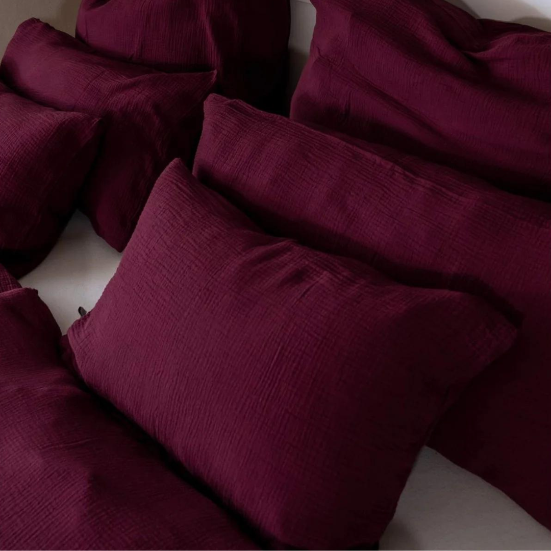 Musselin Bettwäsche Eliane Red Violet – Bild 4