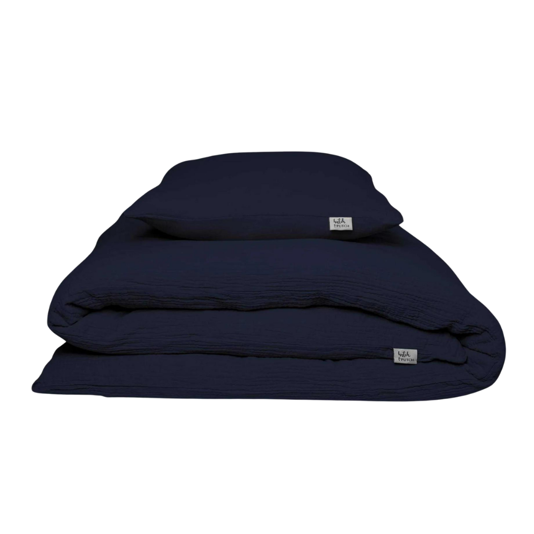 Musselin Bettwäsche Eliane Midnight Blue