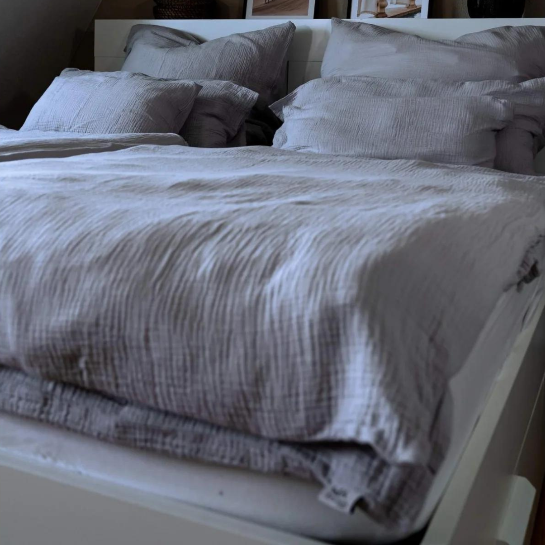 Musselin Bettwäsche Eliane Light Grey – Bild 3