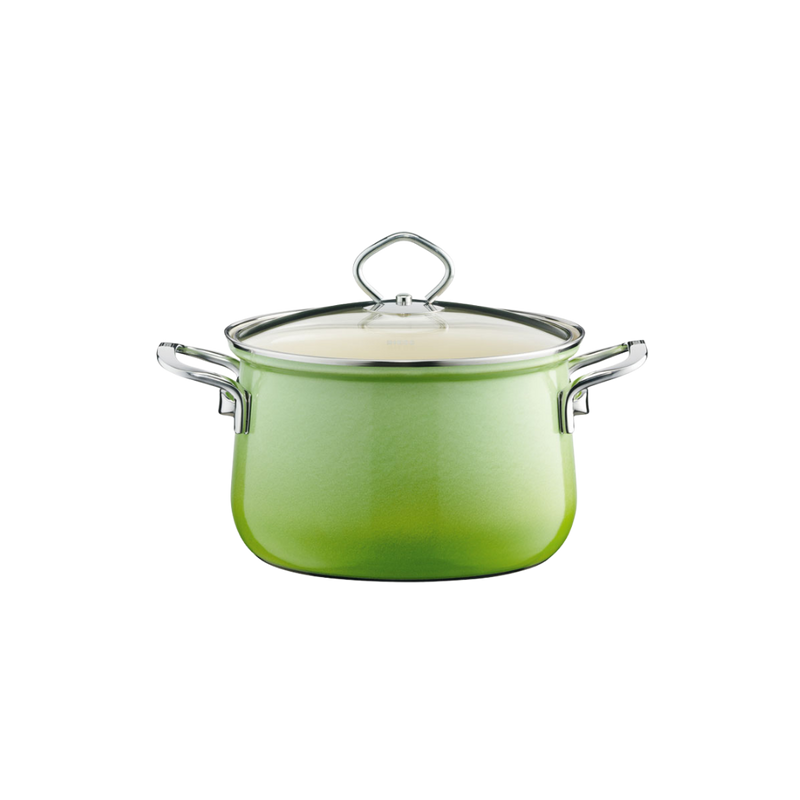 NOUVELLE Wysoki garnek do mięsa ze szklaną pokrywką · 1,5 l / Szmaragd