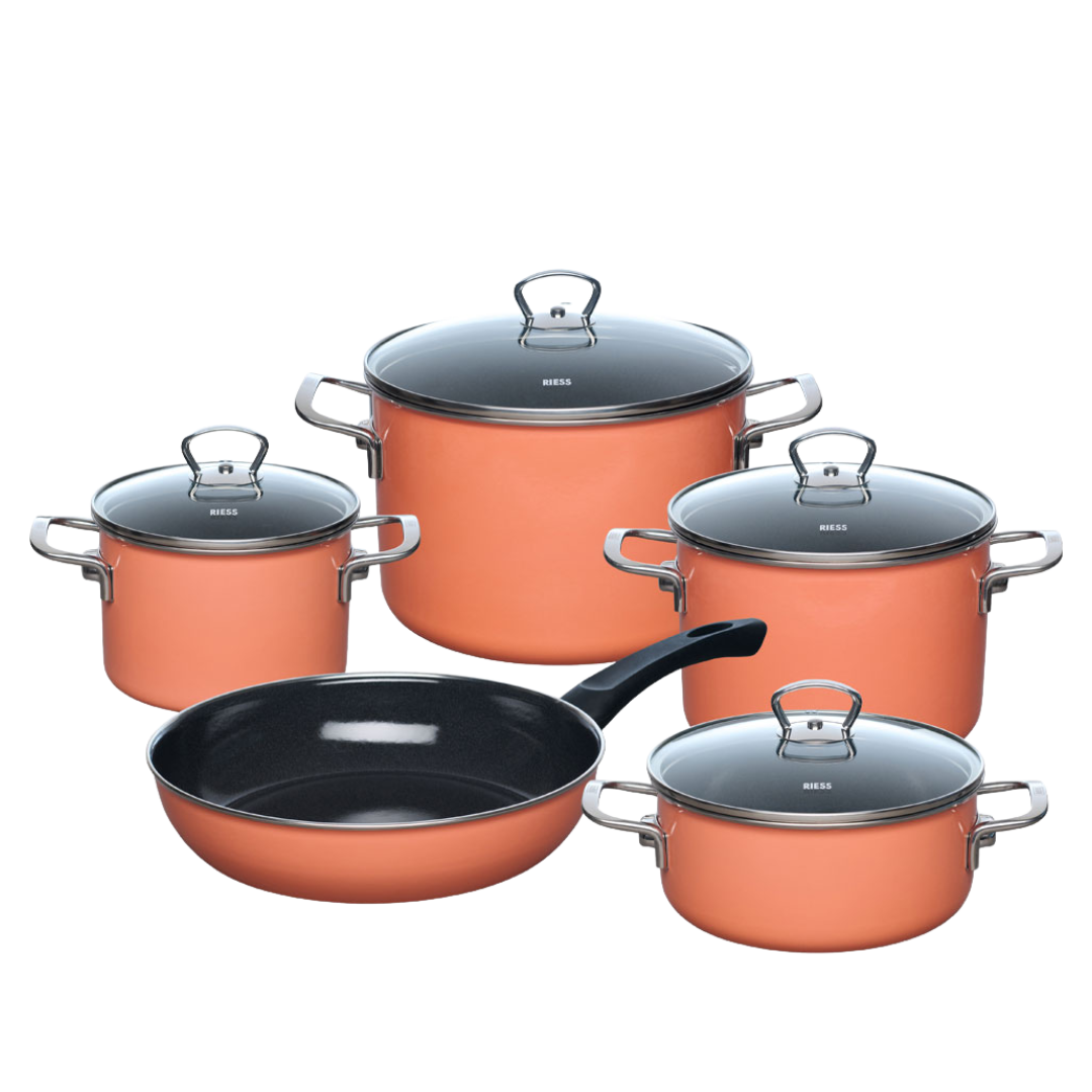 Riess NOUVELLE PUR Emaille Kochgeschirr-Set 5-tlg