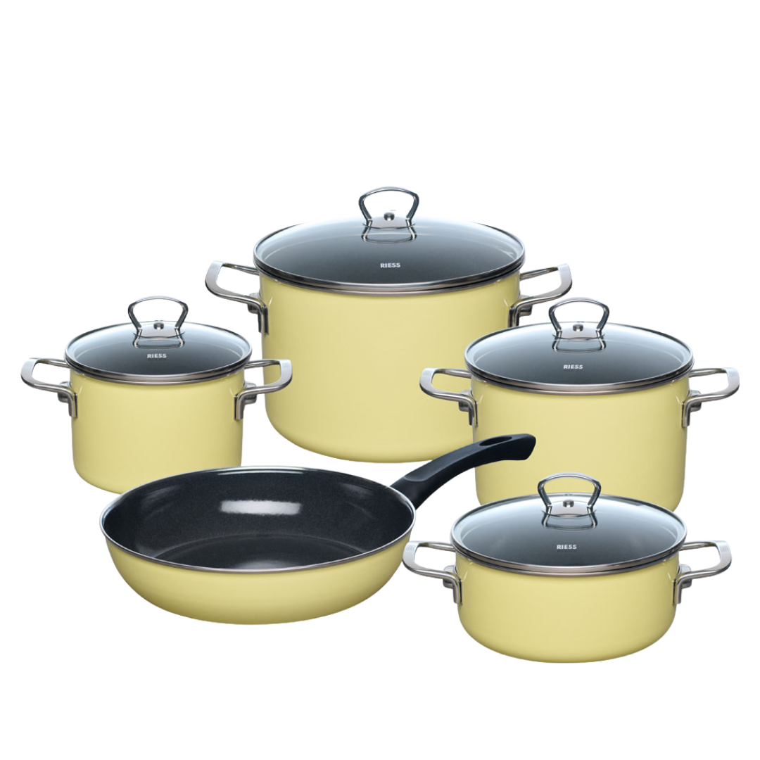 NOUVELLE PURE Enamel Cookware Set 5-piece