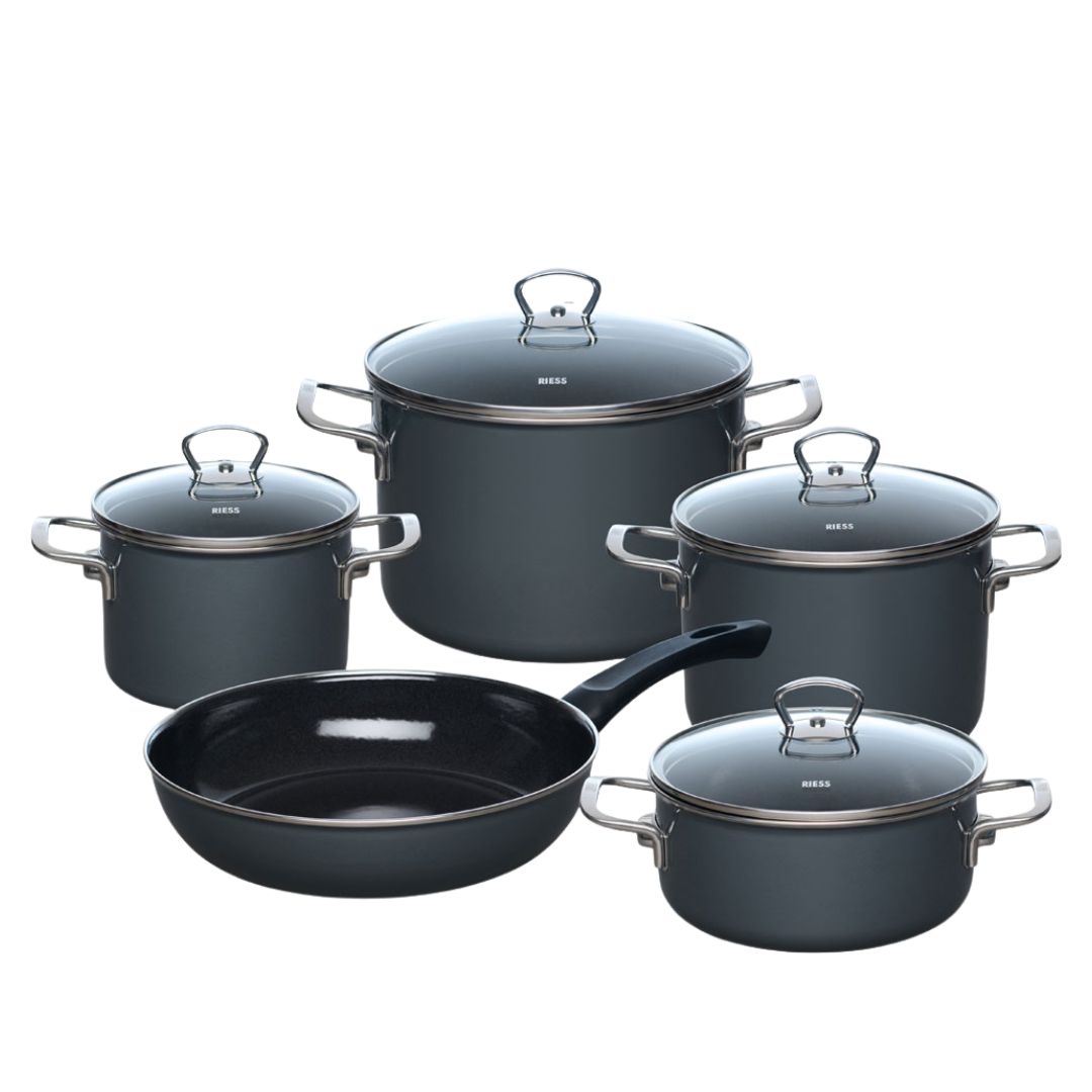 NOUVELLE PURE Enamel Cookware Set 5-piece