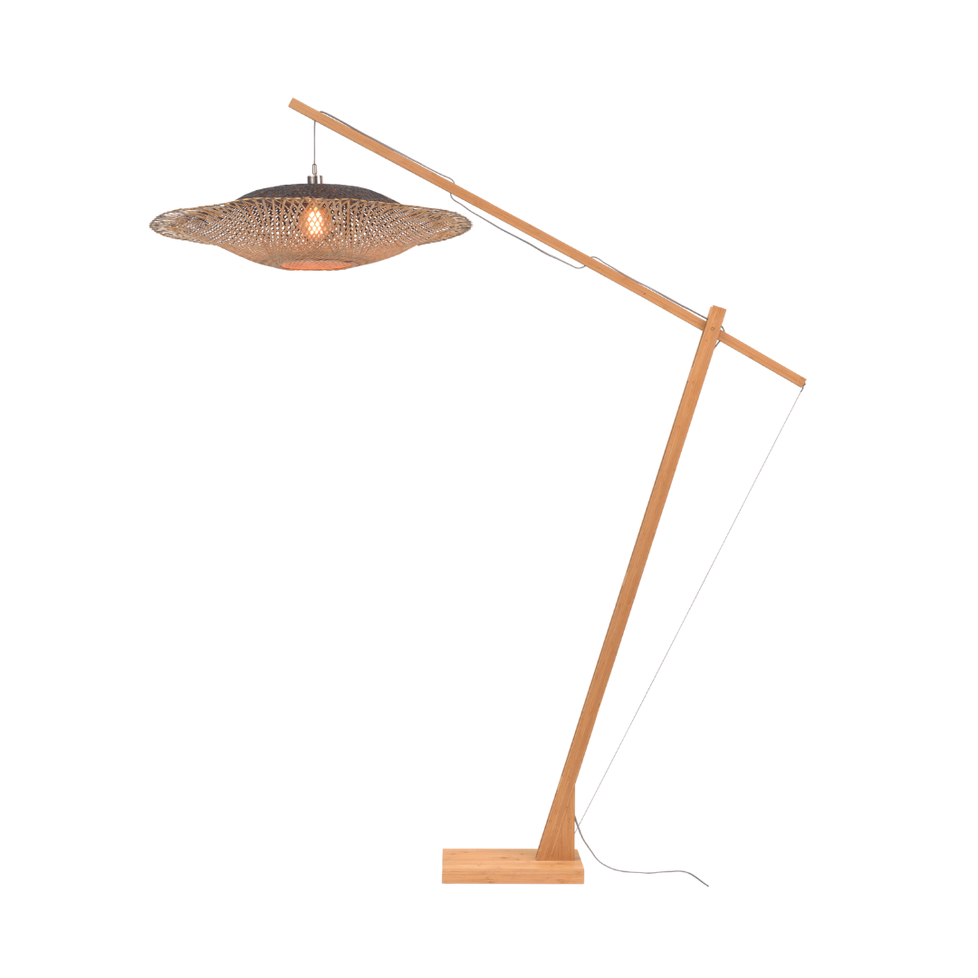GOOD&amp;MOJO Stehlampe Kalimantan Schirm 87×20 KALIMANTAN/F/MB/20/BN