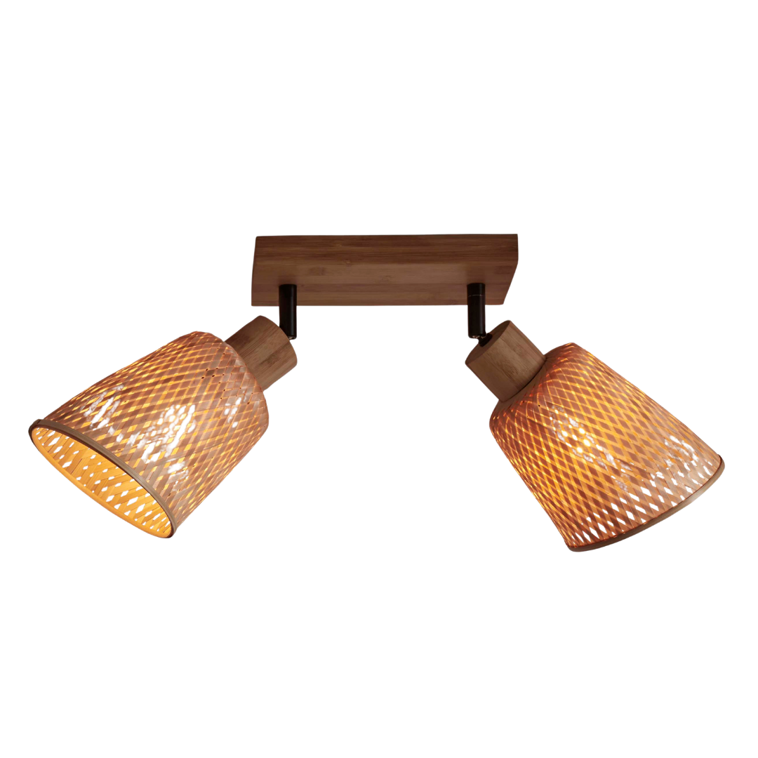 GOOD&amp;MOJO Deckenlampe Java 2-Schirm Naturel