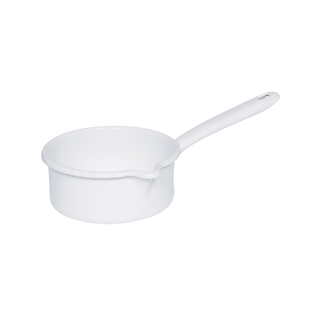 Classic White Saucepan with Large Spout