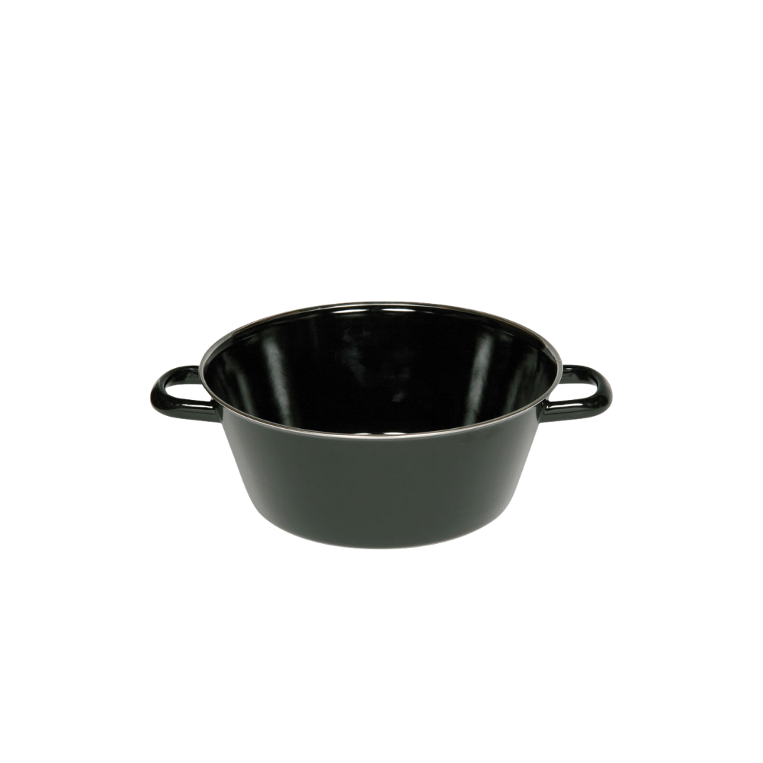 Riess Schwarzemaille Schmalzpfanne halbtief