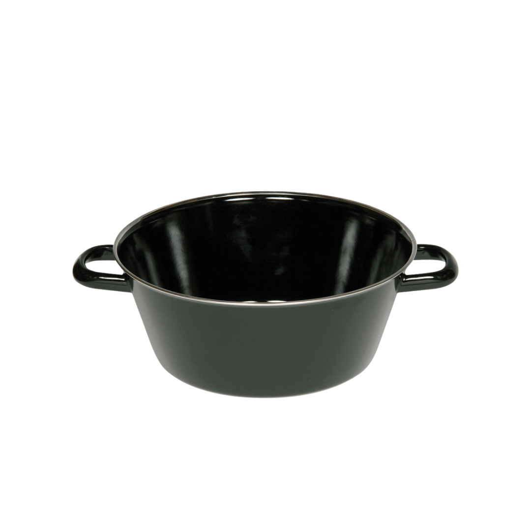Schwarzemaille Schmalzpfanne halbtief