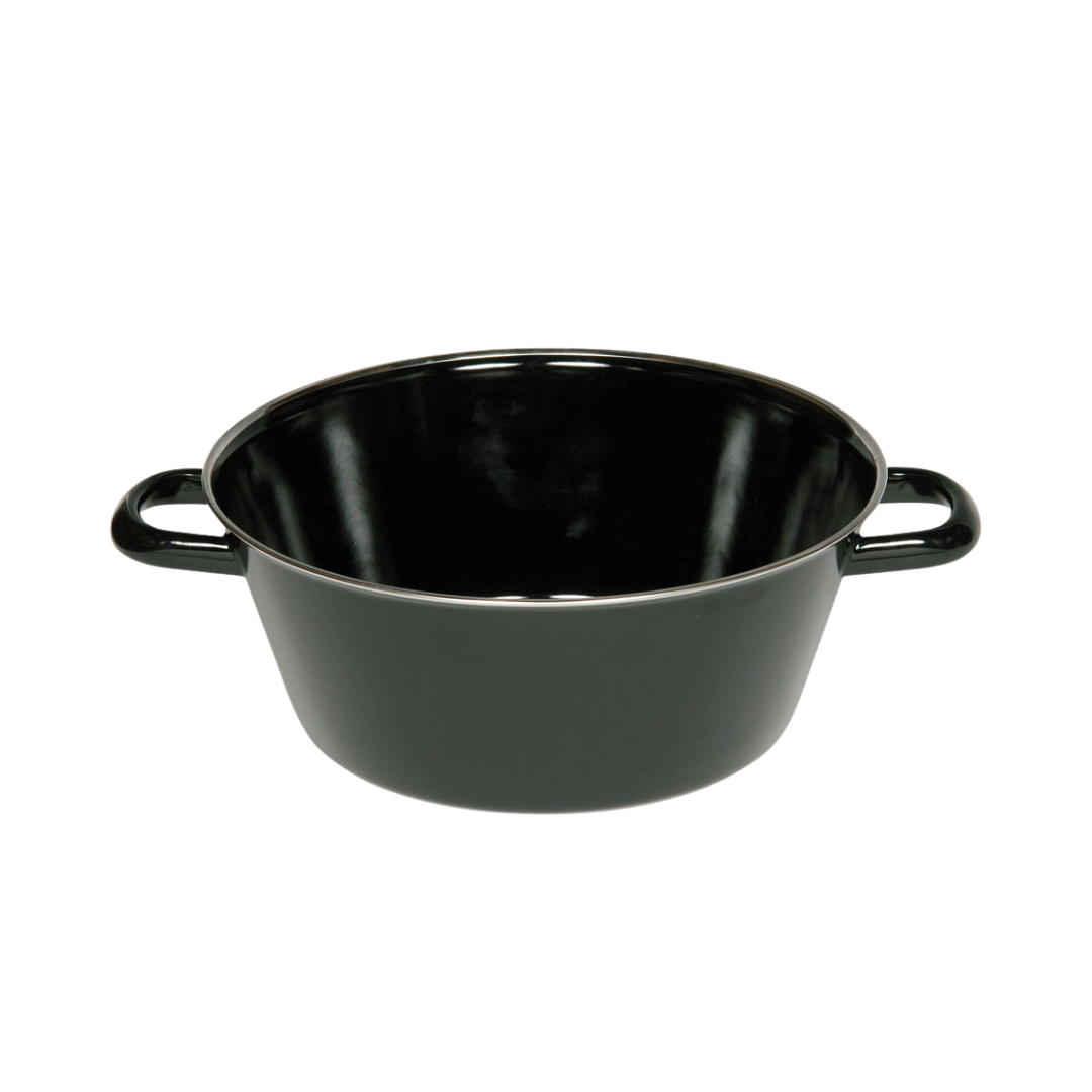 Schwarzemaille Schmalzpfanne halbtief