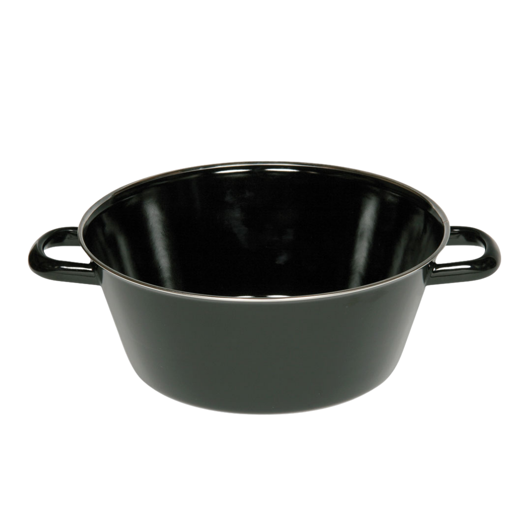Schwarzemaille Schmalzpfanne halbtief