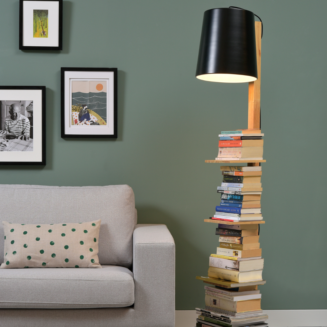 Lampadaire fer-bois Cambridge