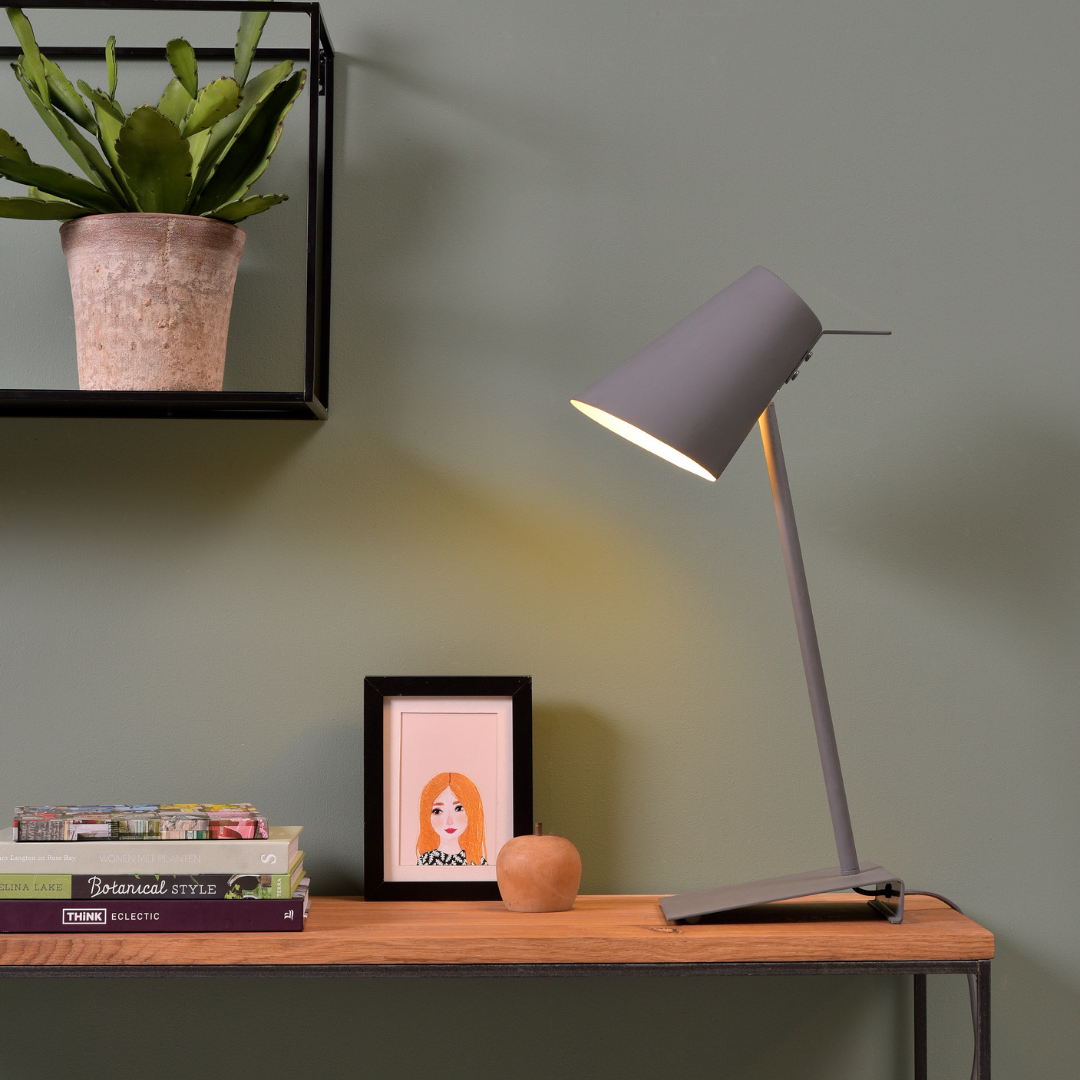 Lampe de table en fer Cardiff gris