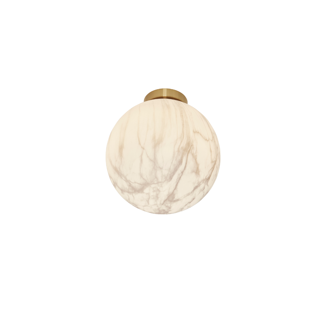 Carrara Globe Marble Print Pendant Light