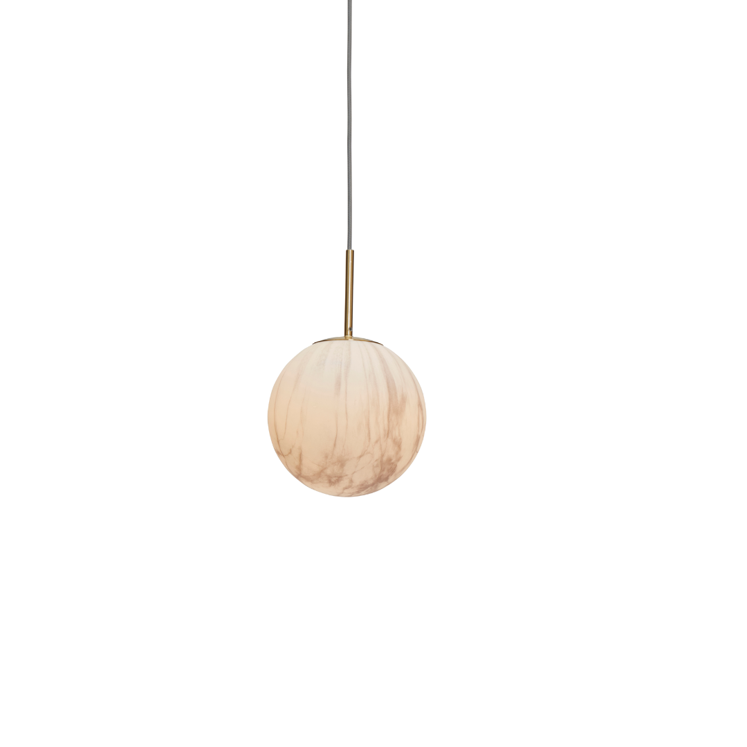 Carrara Globe Marble Print Pendant Light