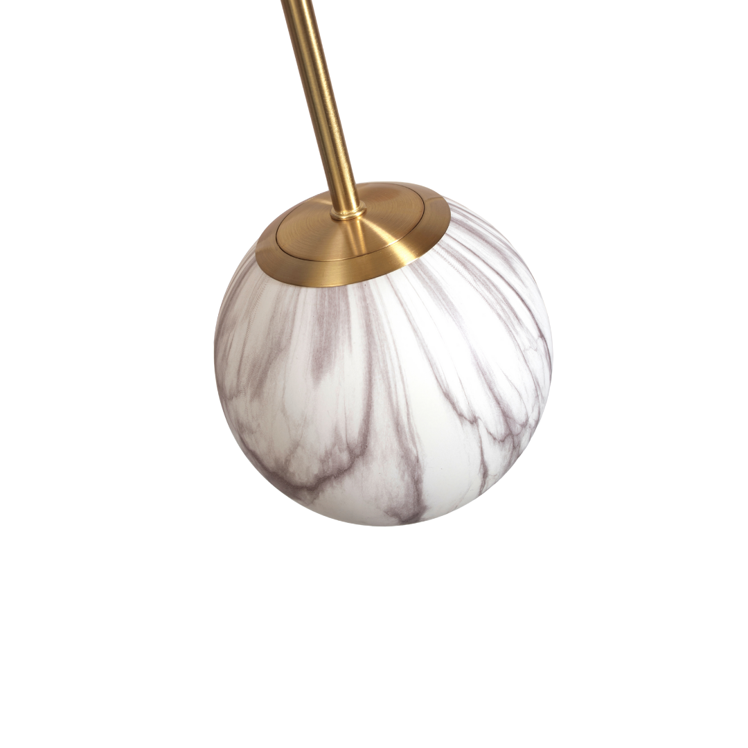 Carrara Globe Marble Print Pendant Light