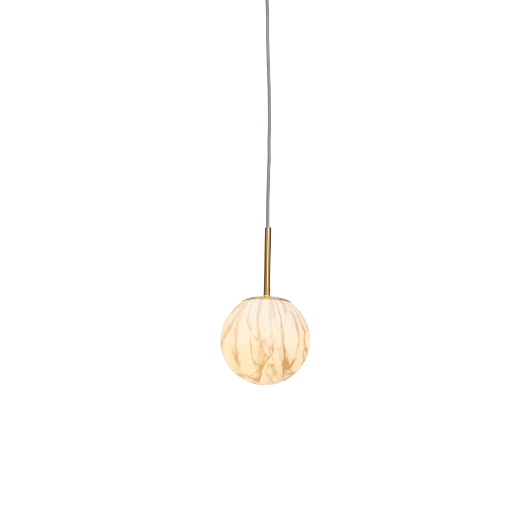Carrara Globe Marble Print Pendant Light