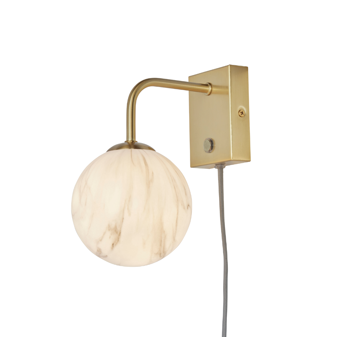 Wall light Glass-Iron Carrara Marble Print