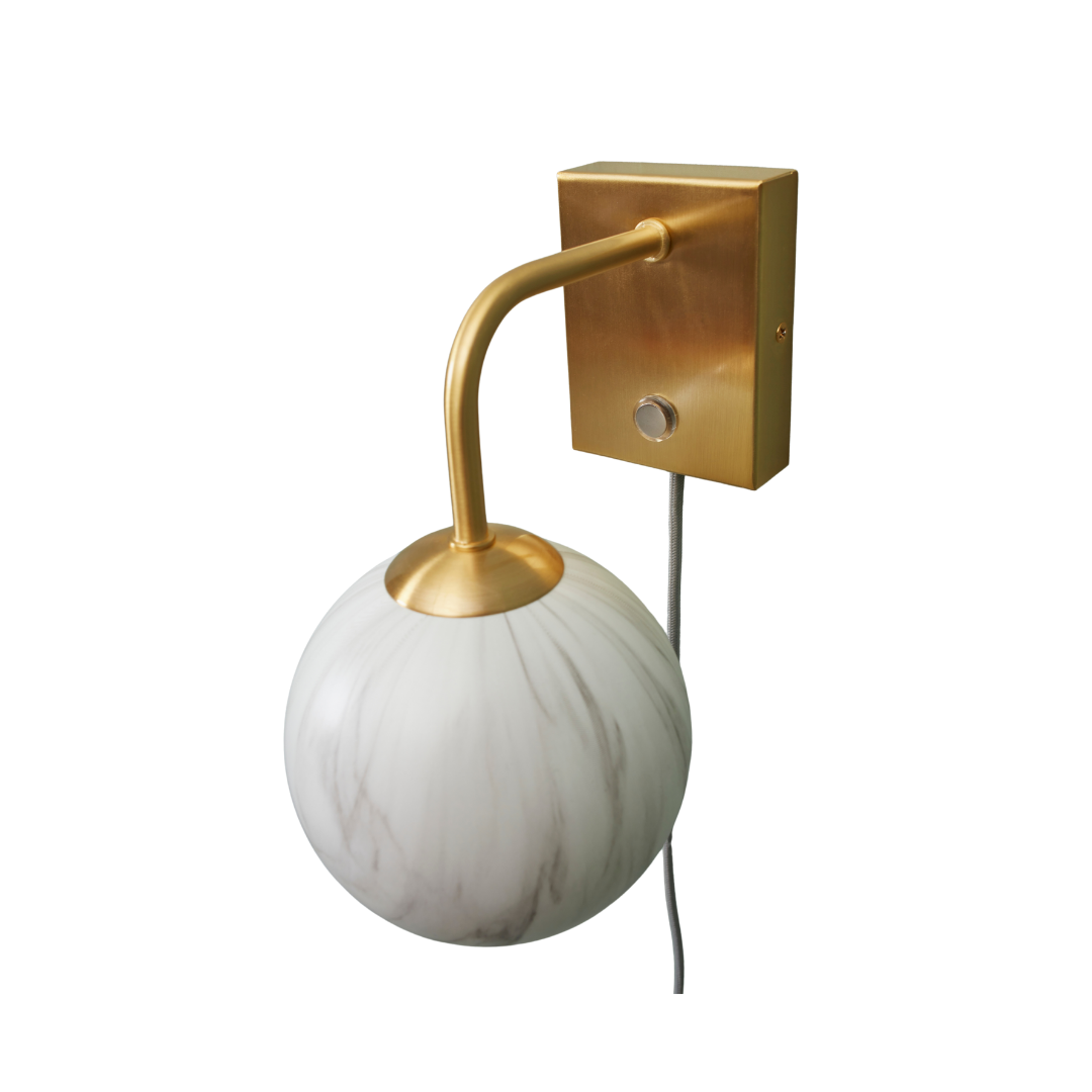 Wall light Glass-Iron Carrara Marble Print