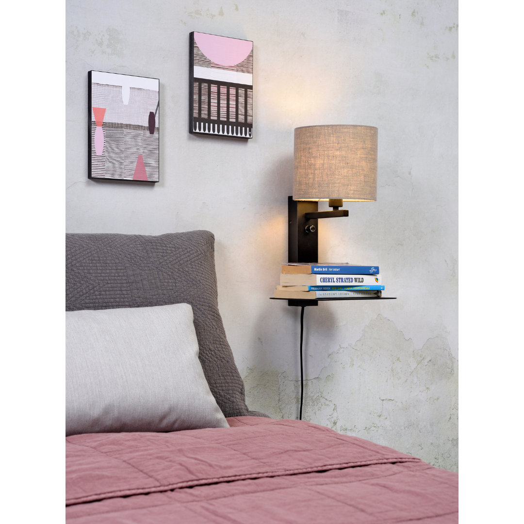 Wall Lamp Florence Brett+USB+Shade 18x15 cm