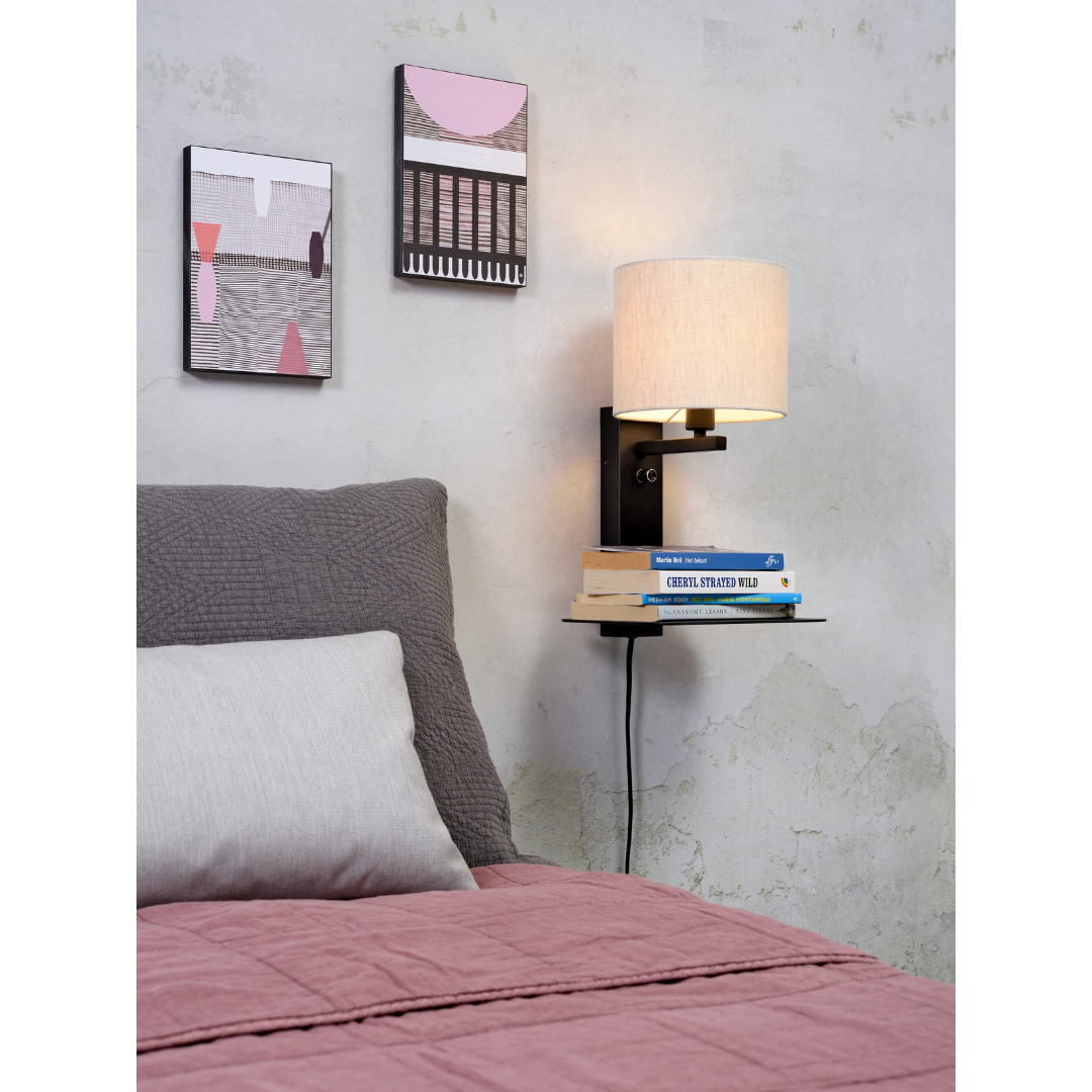Wall Lamp Florence Brett+USB+Shade 18x15 cm