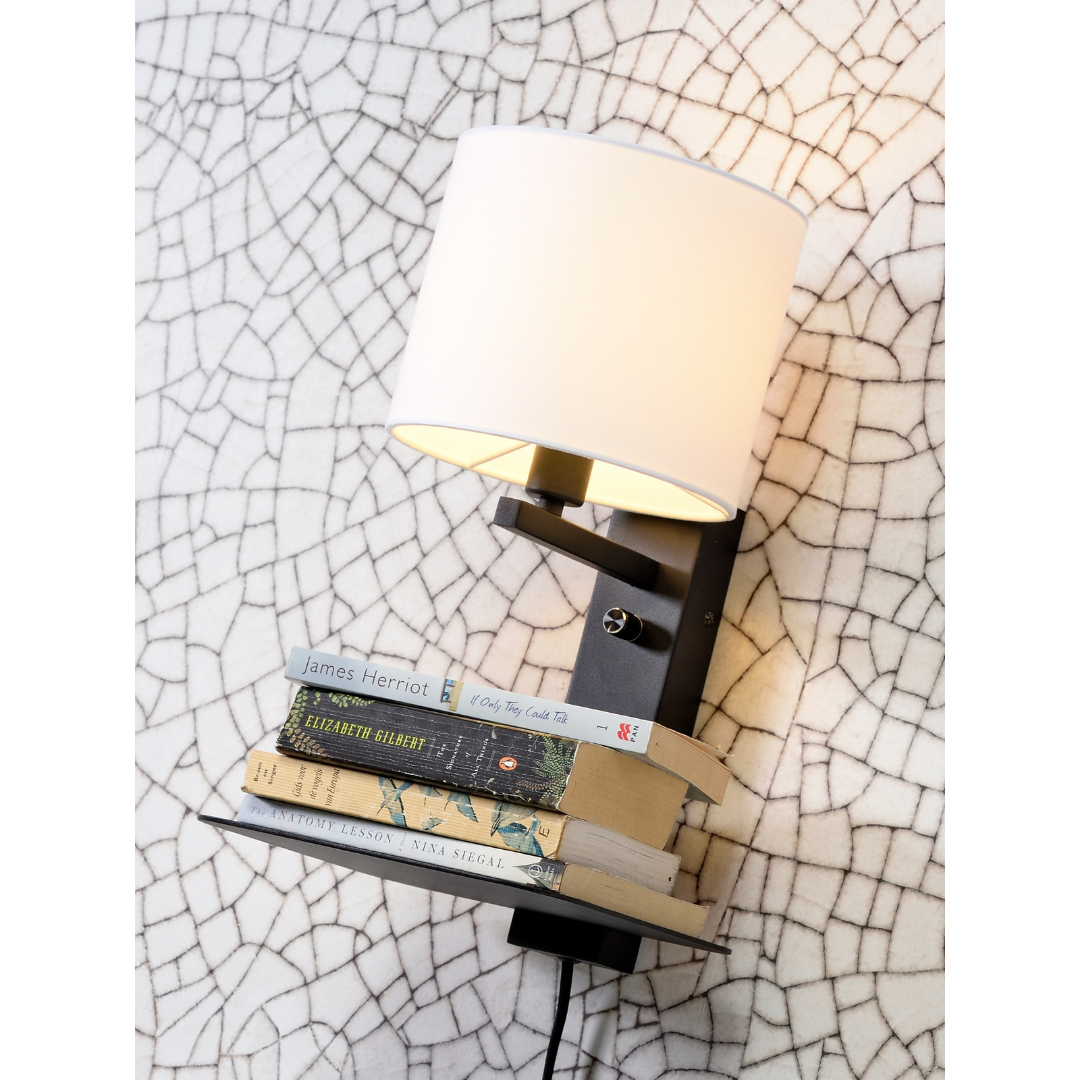Wall Lamp Florence Brett+USB+Shade 18x15 cm