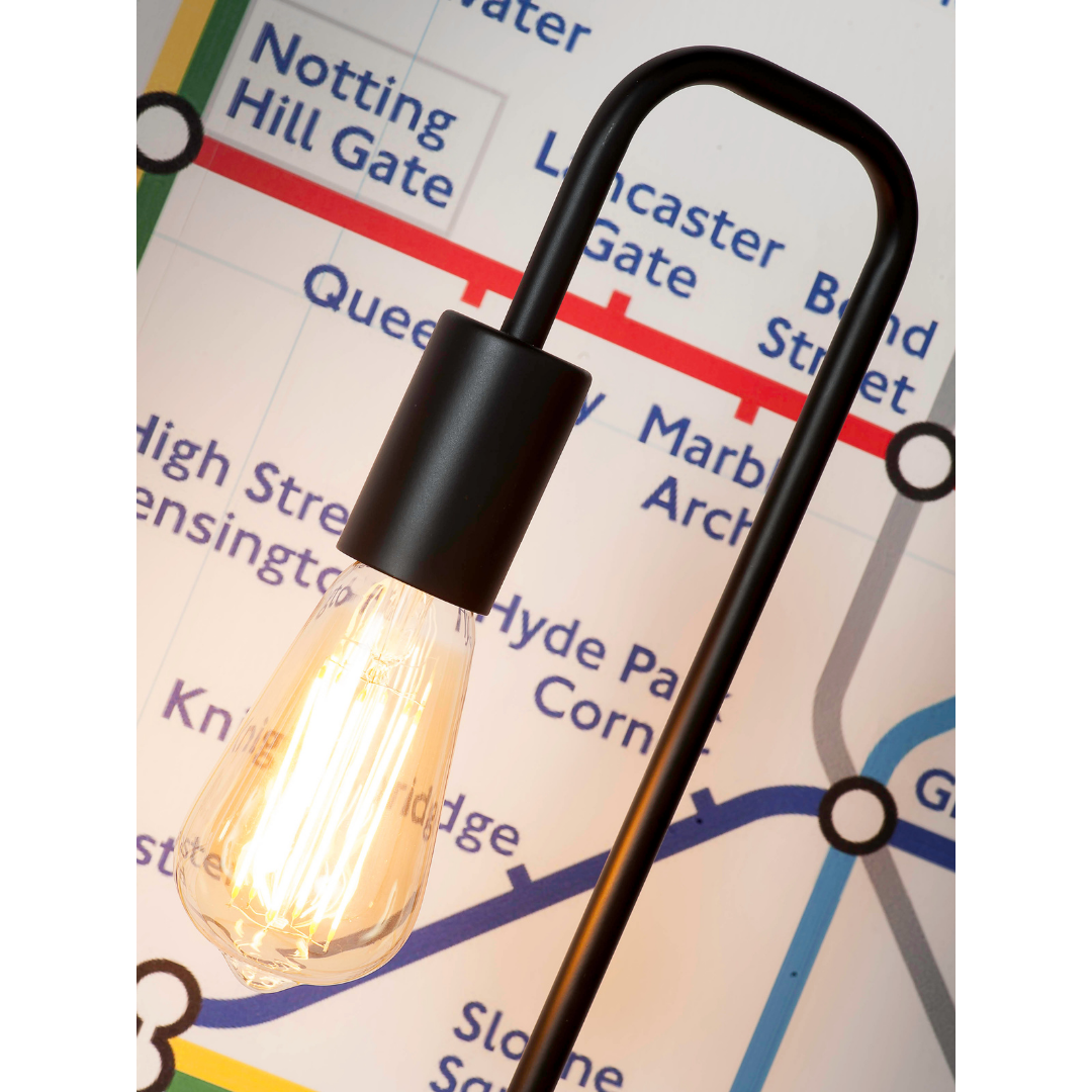Table Lamp Iron Tube London Black
