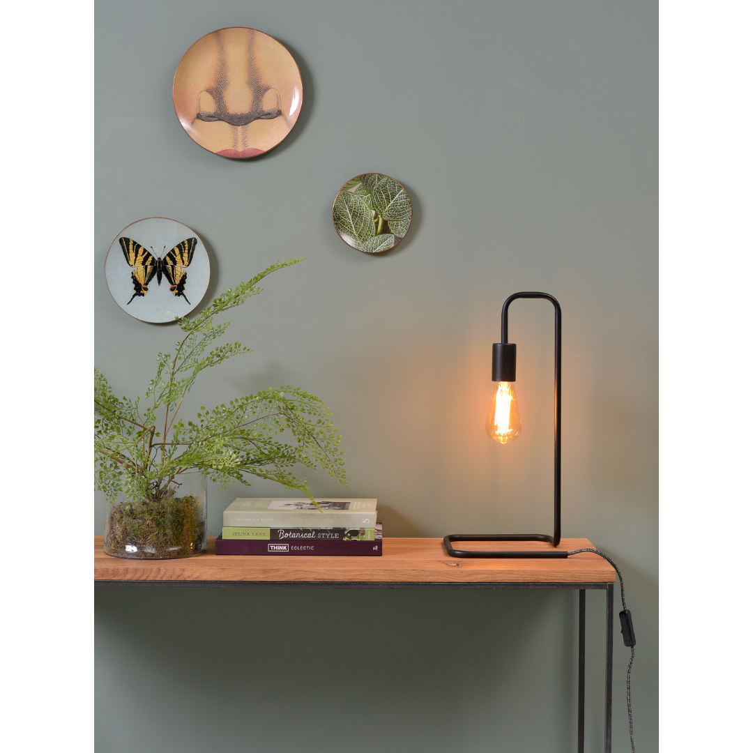 Table Lamp Iron Tube London Black