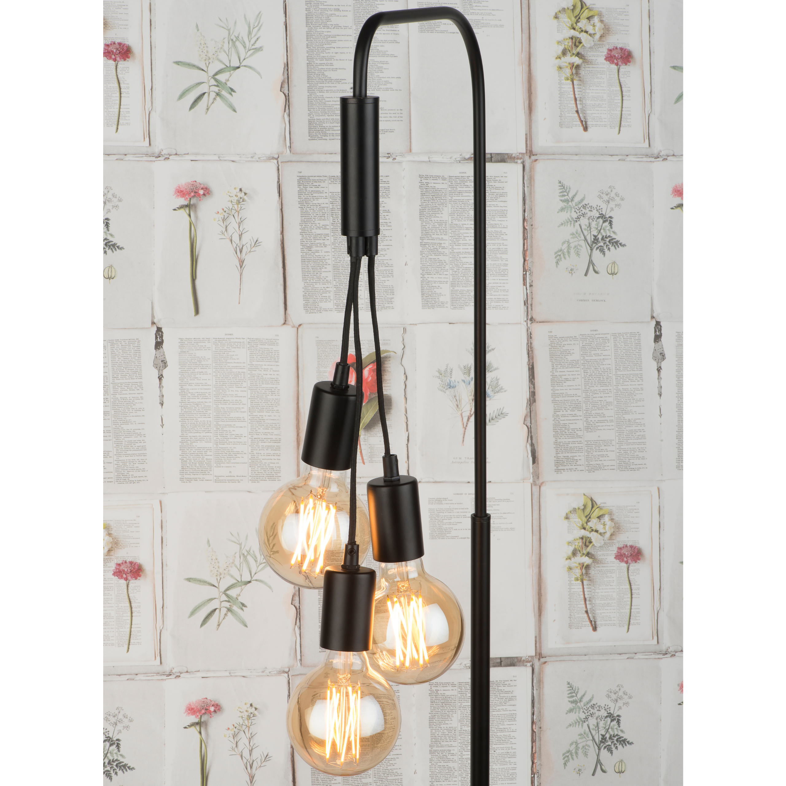 Oslo Iron and Cement Floor Lamp for 3 Bulbs