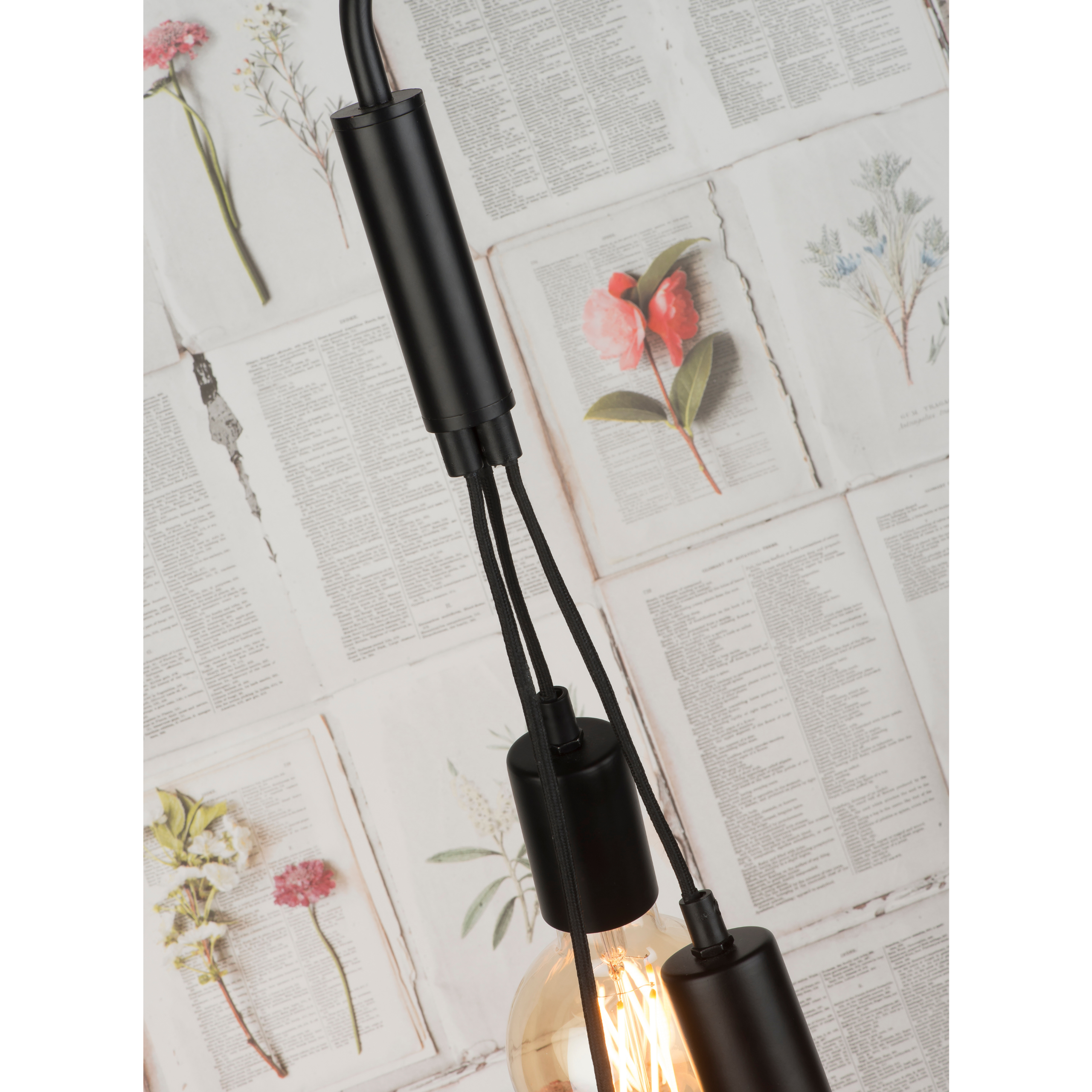 Oslo Iron and Cement Floor Lamp for 3 Bulbs