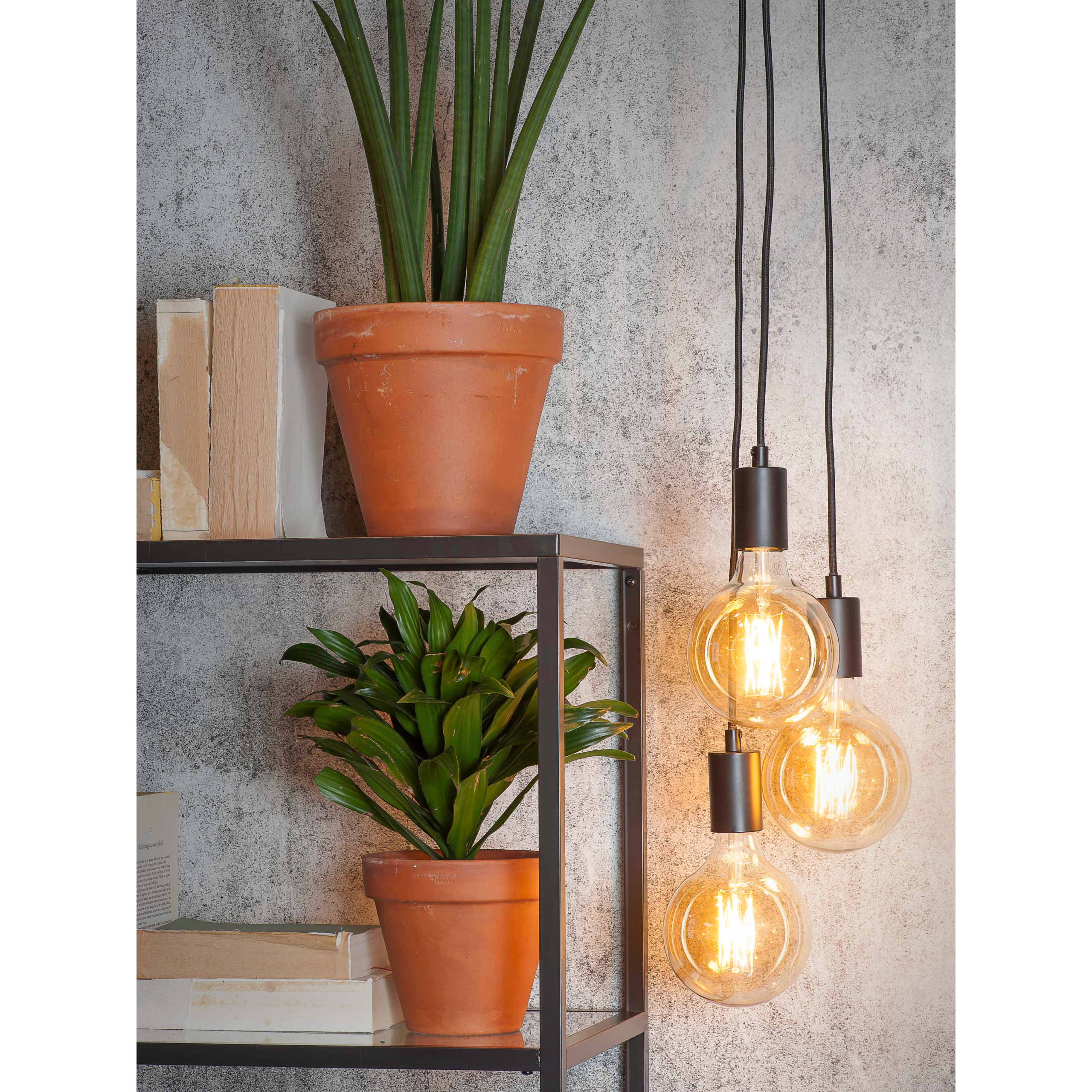 Pendant system Oslo 3 bulbs fabric cable 150cm