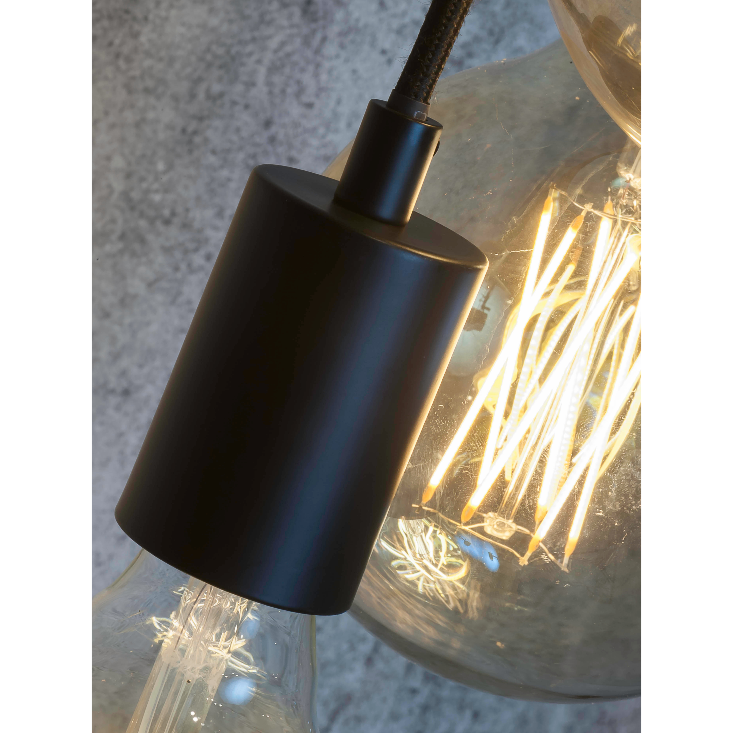 Pendant system Oslo 3 bulbs fabric cable 150cm