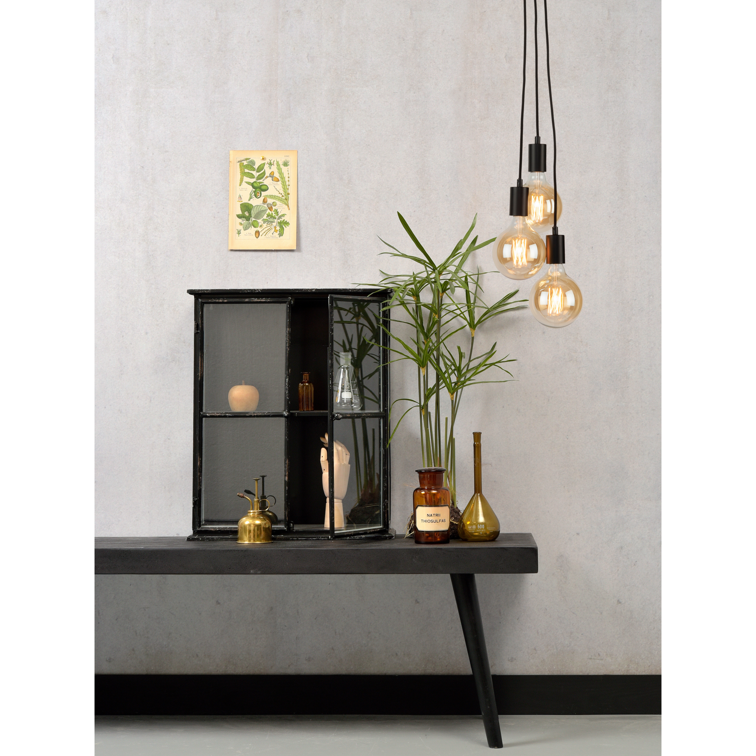 Pendant system Oslo 3 bulbs fabric cable 150cm