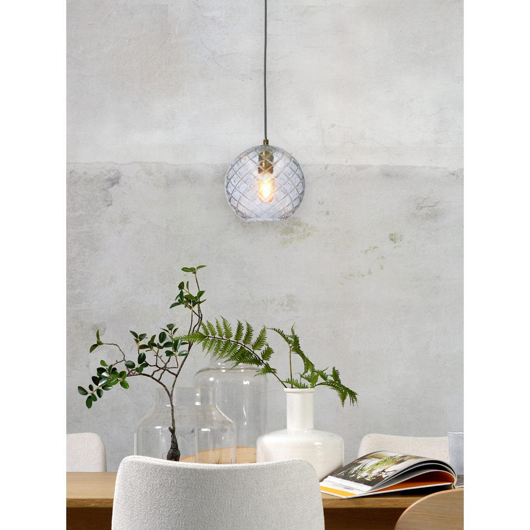 Glass pendant lamp Venice sphere