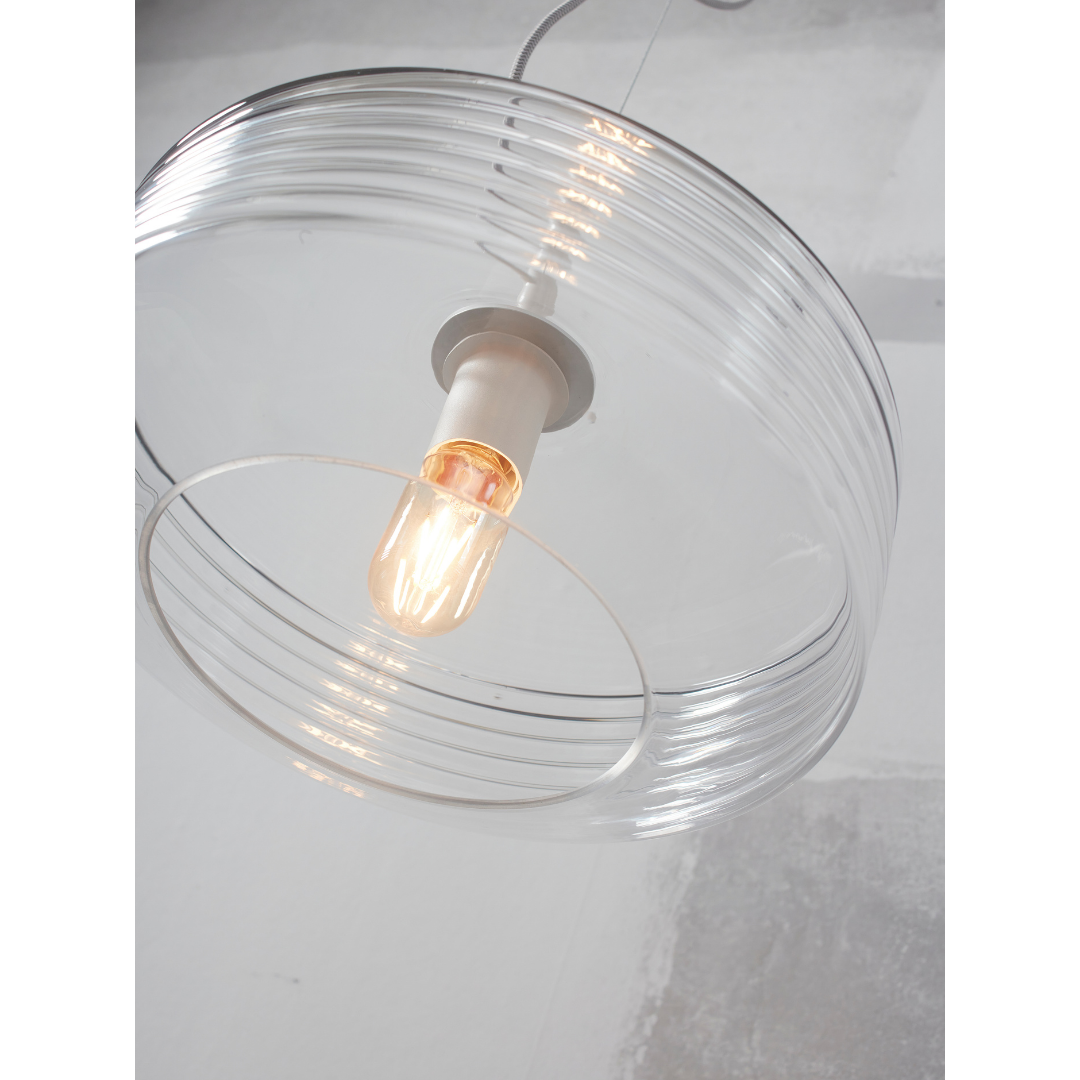 Hängelampe Glas Verona gerippt