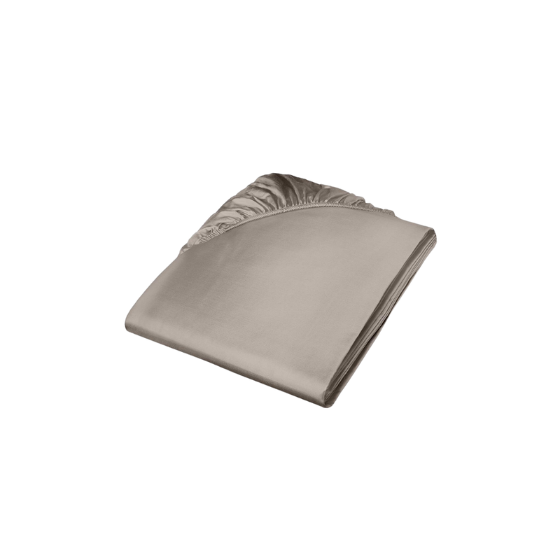 Colours Mako Satin – prześcieradło z gumką · Taupe / 100 x 200 cm