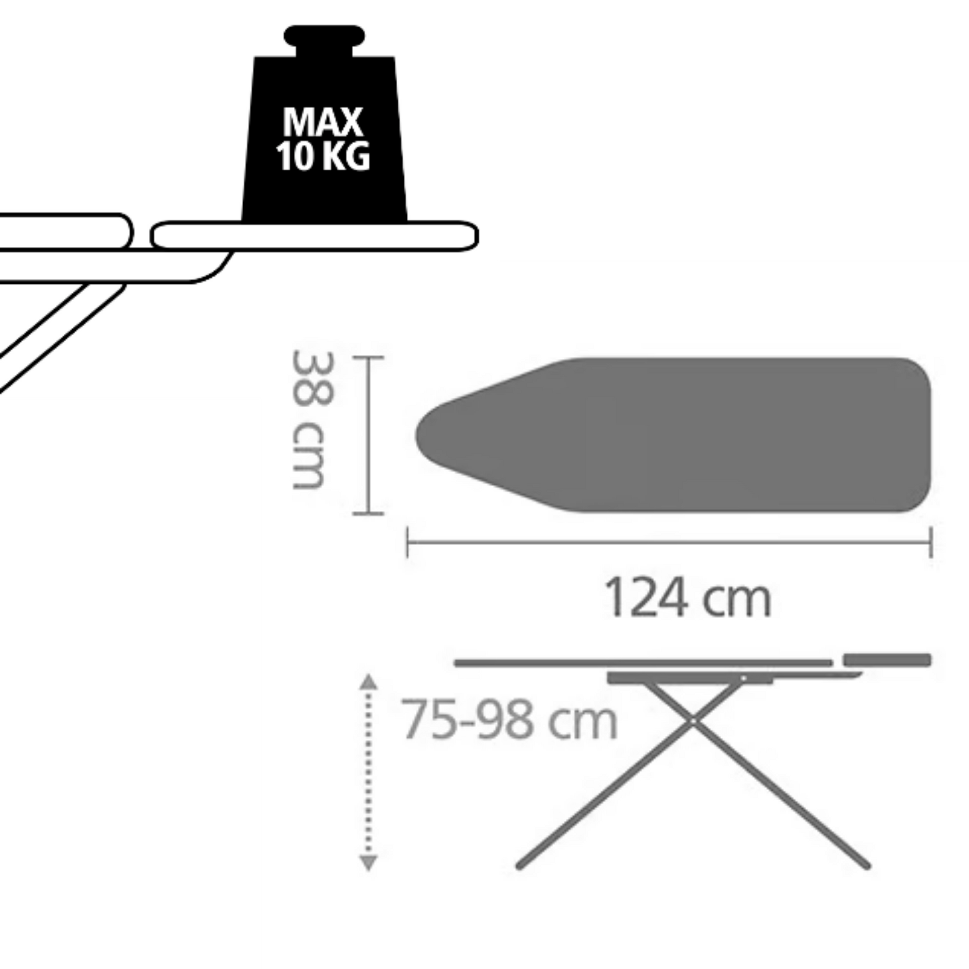 Brabantia Streckmetall-Bügelbrett Gr.B 124x38cm Solide – Bild 4