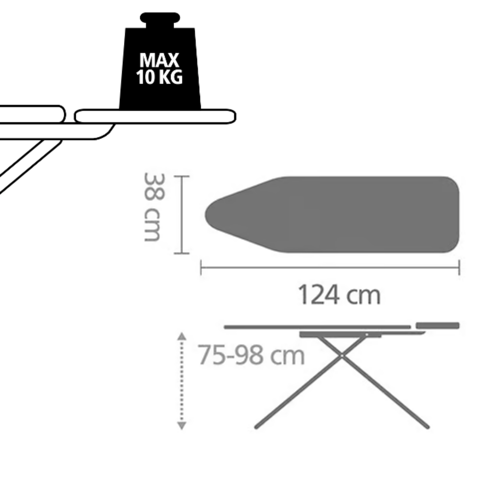 Brabantia Streckmetall-Bügelbrett Gr.B 124x38cm Solide – Bild 4